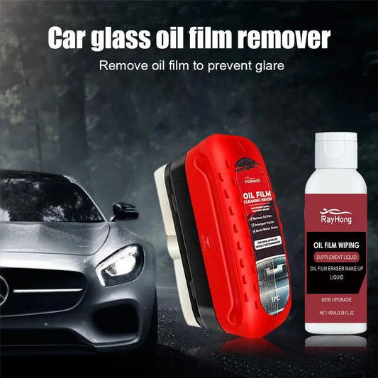 Car windshield oil film remover for rainy days auto window clear vision Hydrophobic coating strong dirt removal cleaning brush-World Bazaar Life