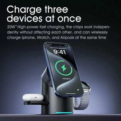 Qi2 3 in 1 15W Wireless Charger Touch Magnetic Roating Fast Charging Base for Iphone 14 16 15 Pro Max Desk Accessories Gifts