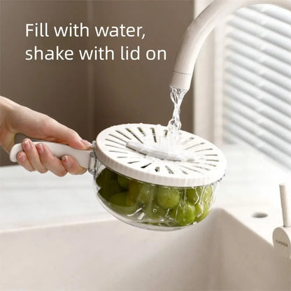 2-in-1 Folding Rice & Fruit Washing Bowl with Lid