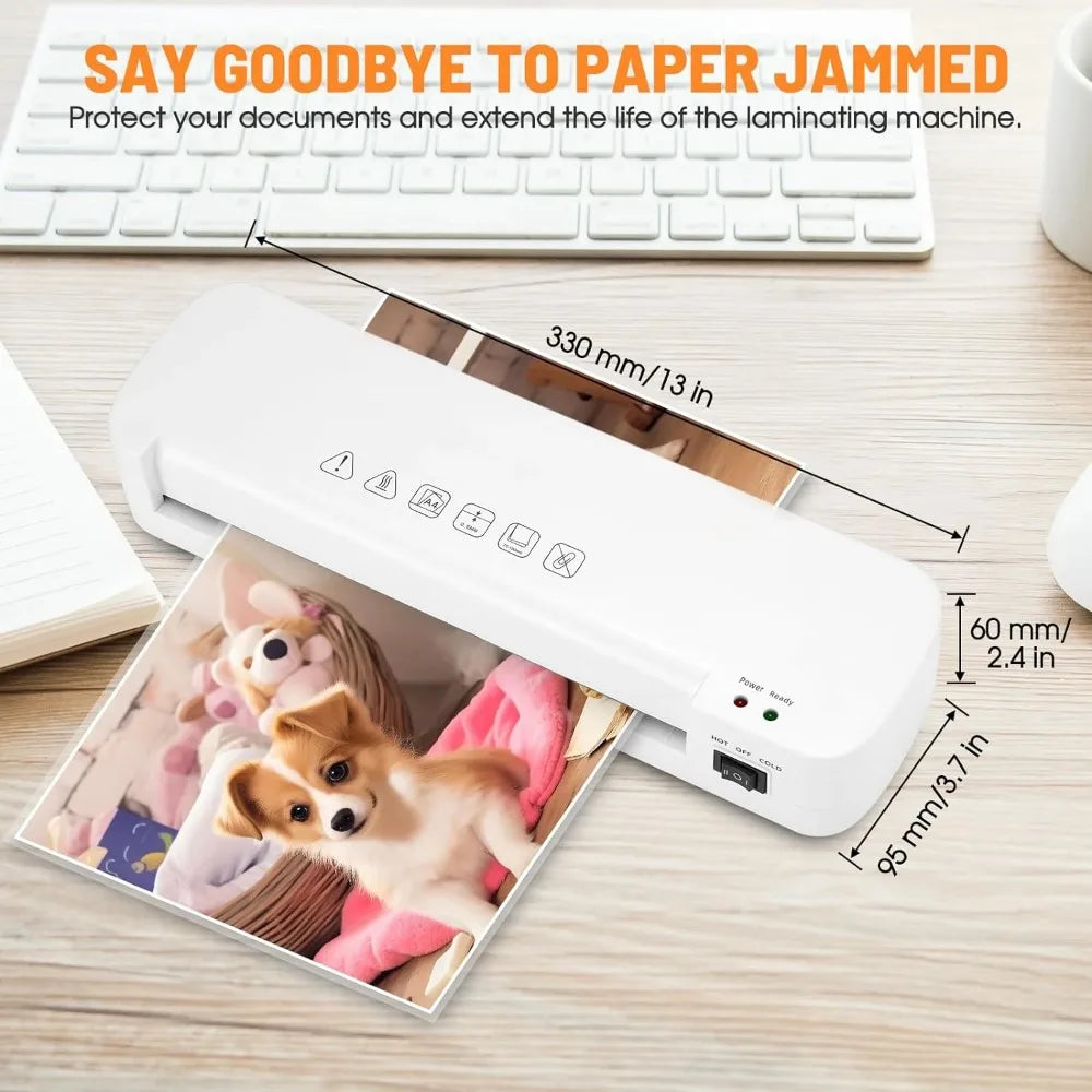 Laminator 6 in 1 13 inch A4 Thermal Laminating Machine, Give 15 Pcs Pouches and Paper Trimmer - World Bazaar Life