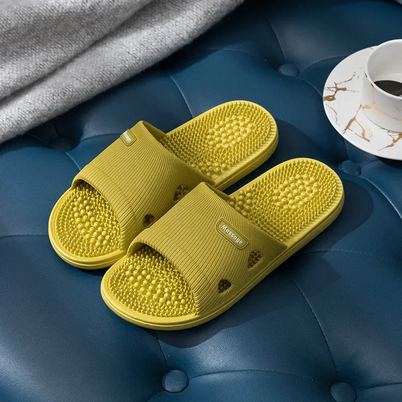 New Women Foot Massage Slippers Men Slipper Indoor Bathroom Non-slip Soft Slides Couples House Relief Feet Health Care Shoes