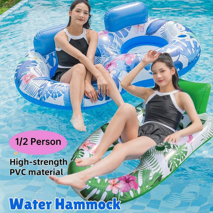 PVC Inflatable Floating Row Foldable Air Mattresses Swimming Pool Summer Party Beach Water Float Bed Lounger Chair-World Bazaar Life