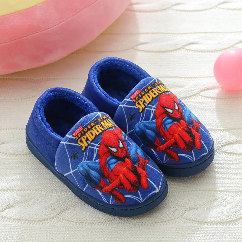 Cartoon Printed Spider-man Cotton Slippers For Children's Shoes Fashion New Style Warmth Autumn Winter Indoor Kids Boys Slipper-World Bazaar Life