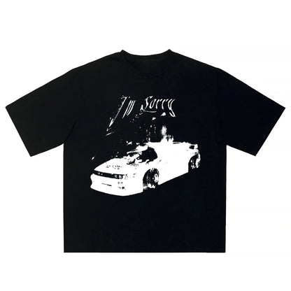 Vintage Gothic Oversized Men T-shirt Harajuku Hip Hop Tops Aesthetic Car Graphic Print Y2k Clothes Streetwear Fashion Korean Tee-World Bazaar Life