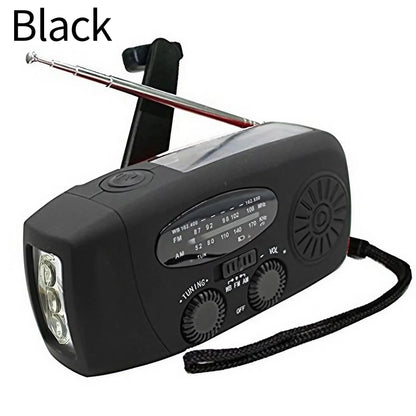 Outdoor Emergency Radio – Hand Crank, Solar, Light & Power Bank