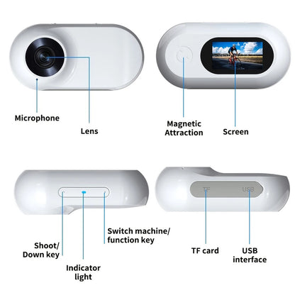 Sport Action Camera HD 1080P Wireless Collar Camera No WiFi Needed Dog Cat Pet Collar Camera Video Recorder for Indoor/Outdoor