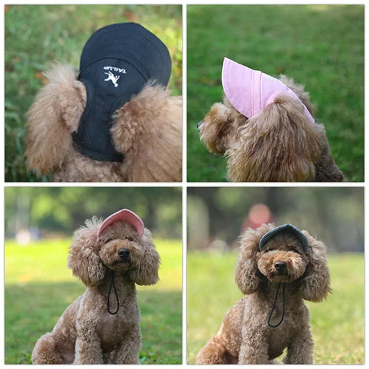 Small Puppy Pets Summer Solid Color Cap Dog Baseball Visor Hat Outdoor Accessories Sun Bonnet Travelhelmet-World Bazaar Life