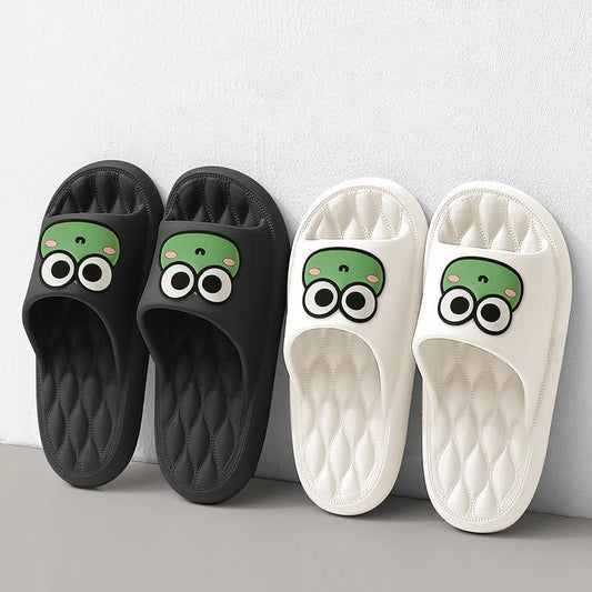 Summer Beach Slides Bathroom Anti Slip Slipper Non-Slip Home Flip Flops Cartoon Frog Soft Sandals-World Bazaar Life