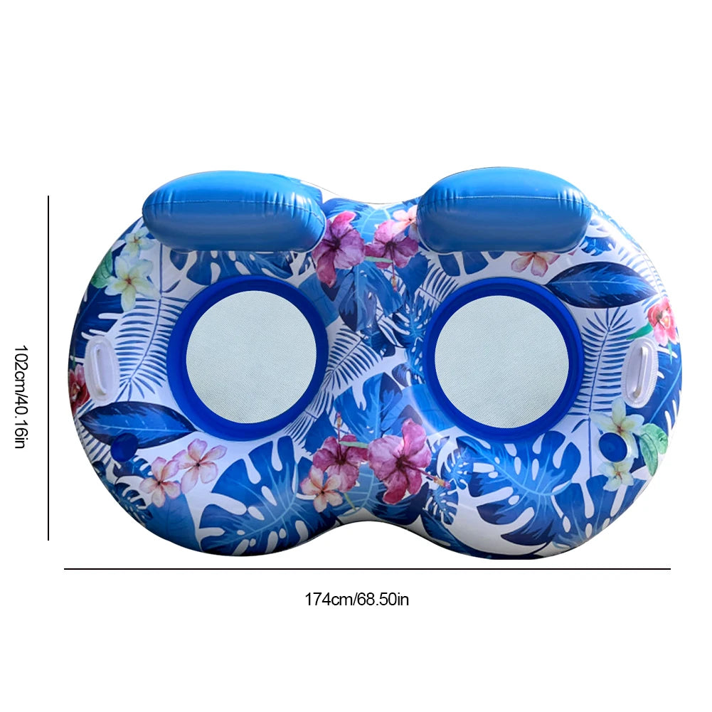 PVC Inflatable Floating Row Foldable Air Mattresses Swimming Pool Summer Party Beach Water Float Bed Lounger Chair-World Bazaar Life