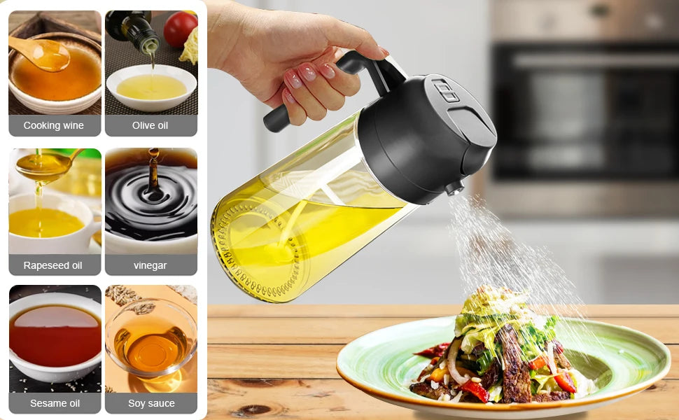 2in1 Olivenölspender &amp; Sprühflasche 500ml zum Kochen &amp; Grillen