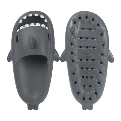 SmilePoP Shark Slides Summer Cute Cartoon Shark Slippers for Women Men Non-Slip Open Toe Sole Sandals Casual Unisex Beach Shoes