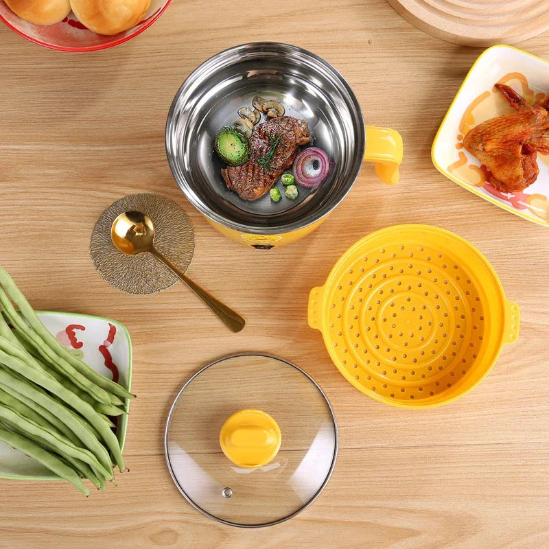 1.8L 220V mini multifunctional student dormitory electric hot pot electric cooking noodles home small pot Stainless steel liner-World Bazaar Life