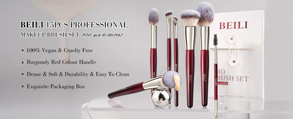BEILI 9/15/30Pcs Pro Makeup Brushes Suitable for Foundation Powder Concealer Eyeshadow Eyebrow Eyelashes Eyeliner Brush Set-World Bazaar Life