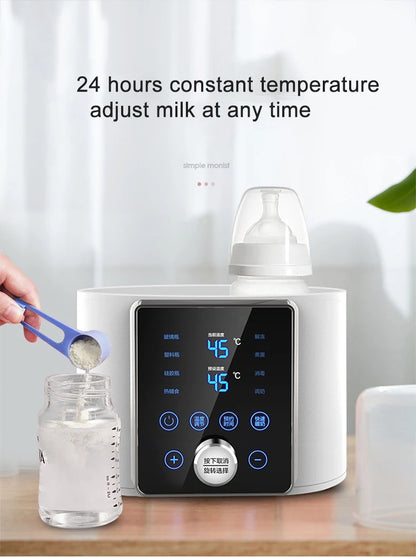 Multi function Baby Bottle Warmer Heater Sterilizer 8-in-1 Fast Milk Warmer with Timer Breast Milk or Formula Fits 2 Bottles - World Bazaar Life