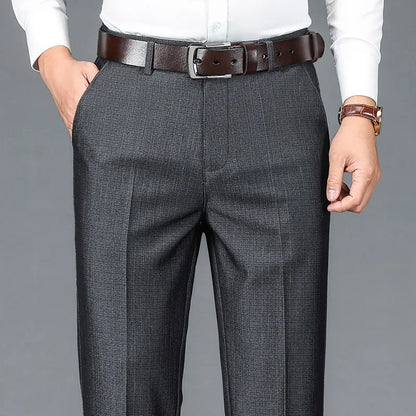 New Men's Classic Straight Leg Business Suit Pants Solid Formal Occasion Office Pants Male High Quality Baggy Trousers Plus Size - World Bazaar Life