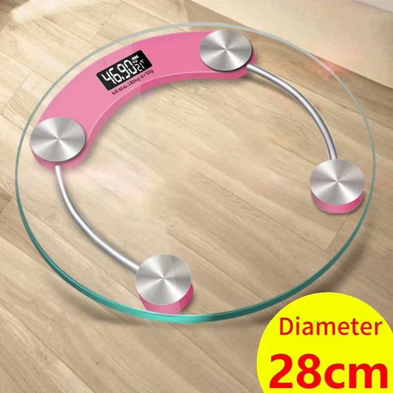 Round Transparent Digital Scale Body Weight Scale Floor Electronic Scales LCD Scales Body Weighing Scale For Bathroom-World Bazaar Life