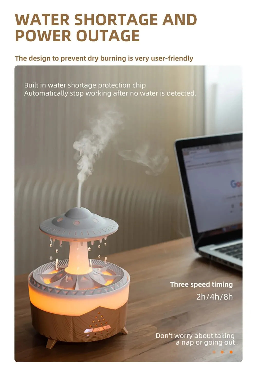 Aierwill Ultrasonic Oil Diffuser & Humidifier with Remote Control.