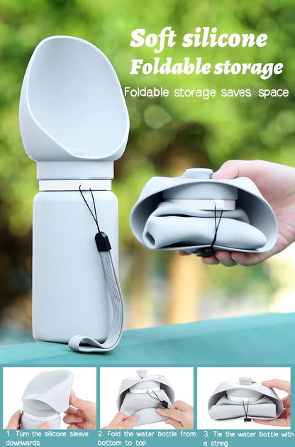 550ml Folding Pet Water Bottle - Portable Travel Mug for Dogs & Cats - World Bazaar Life