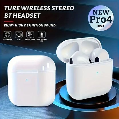 Pro 4 TWS Wireless Headphones Earphone Bluetooth-compatible 5.3 Waterproof Headset with Mic for Xiaomi iPhone Pro4 Earbuds - World Bazaar Life