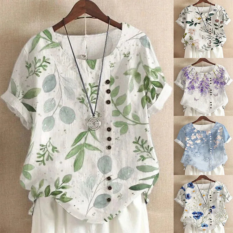Summer Short Sleeve T-shirts Woman Camisetas Fashion Tops Tee Print Loose Tshirt Ladies Casual Blusas T Shirt Women Clothes-World Bazaar Life