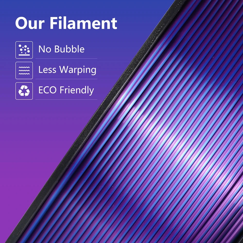 KINGROON Dual-color Silk PLA Filament 1.75mm 2 Color Coextrusion Glossy 3D Printer Filament PLA, 3kg/pack 1kg each spool - World Bazaar Life