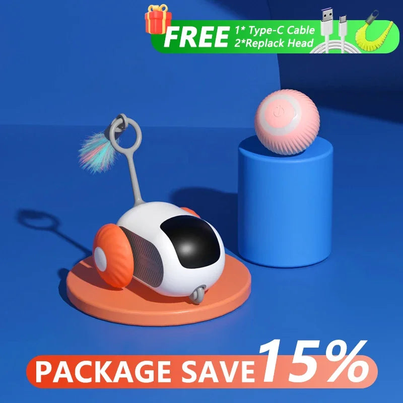 Smart Rolling Cat Toy Car – Interactive Remote Control Pet Toy-World Bazaar Life