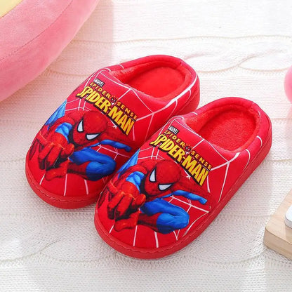 Cartoon Printed Spider-man Cotton Slippers For Children's Shoes Fashion New Style Warmth Autumn Winter Indoor Kids Boys Slipper-World Bazaar Life