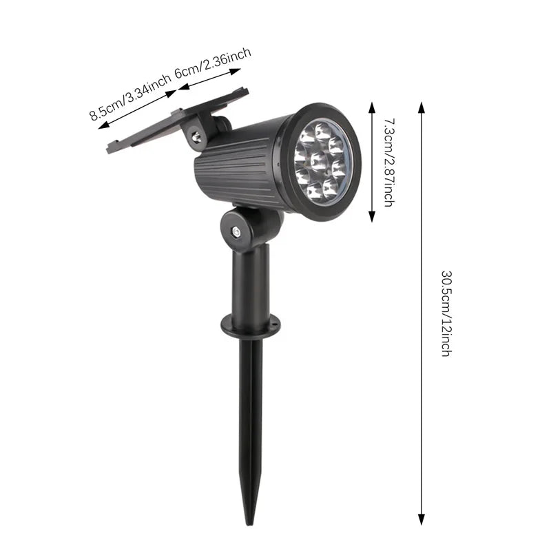 Solar LED Spotlight 9LED Outdoor Adjustable Landscape Light - World Bazaar Life