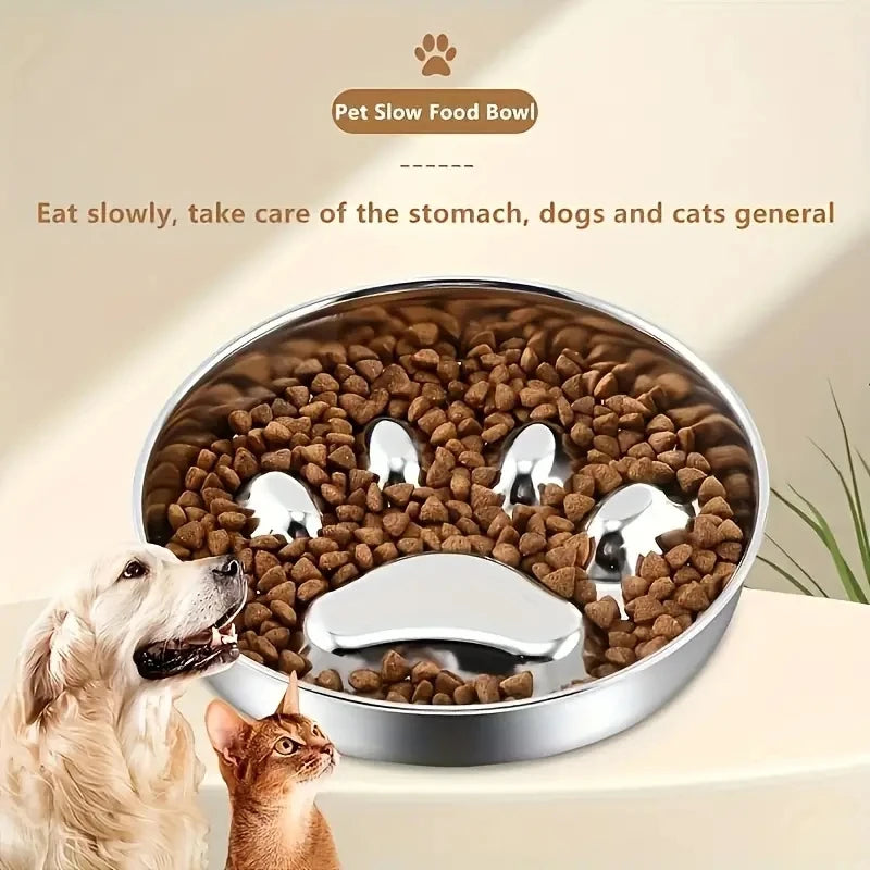 Premium Stainless Steel Pet Bowl Cervical Spine Protection for Dogs & Cats Pet Choke and Choke Prevention Slow Food Bowl-World Bazaar Life