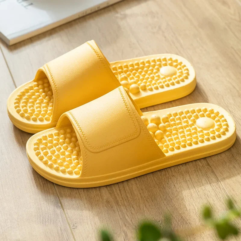 New Women Foot Massage Slippers Men Slipper Indoor Bathroom Non-slip Soft Slides Couples House Relief Feet Health Care Shoes