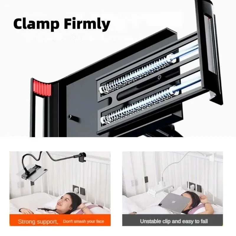 Tablet Stand for Desk Clip Rotating Lazy Flexible Gooseneck Clamp Universal Long Arm Mount for Ipad Bed Desk Mobile Phone Holder - World Bazaar Life