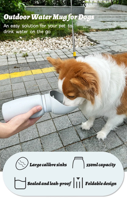 550ml Folding Pet Water Bottle - Portable Travel Mug for Dogs & Cats - World Bazaar Life