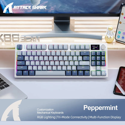 K86 Wireless Hot-Swappable Mechanical Keyboard Bluetooth/2.4g With Display Screen and Volume Rotary Button for Games and Work - World Bazaar Life