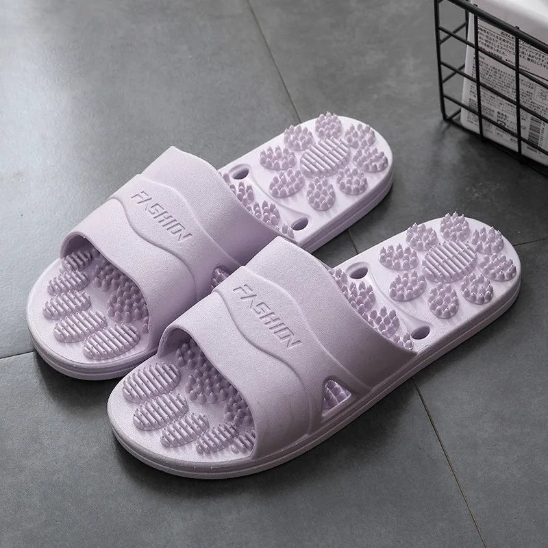 New Women Foot Massage Slippers Men Slipper Indoor Bathroom Non-slip Soft Slides Couples House Relief Feet Health Care Shoes