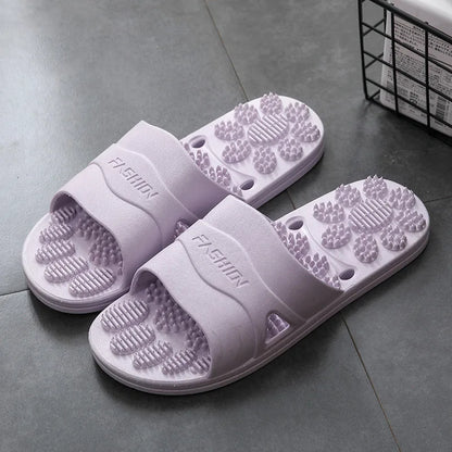 New Women Foot Massage Slippers Men Slipper Indoor Bathroom Non-slip Soft Slides Couples House Relief Feet Health Care Shoes