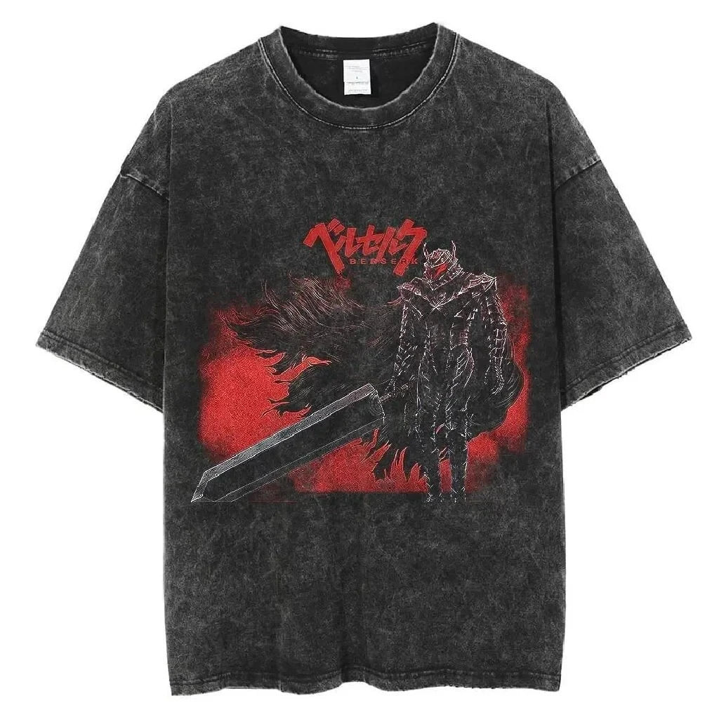 Anime Berserk T-shirts for Men New in Tops and T-shirts Cotton Men's Clothing Y2k Oversized GYM Graphic Sexmachine Vintage T-shi-World Bazaar Life