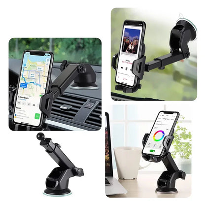 Car Phone Holder 360° Windshield Mobile Cell Support Smartphone Universal Mount Stand For iPhone 12 11 7 8 Samsung Huawei - World Bazaar Life