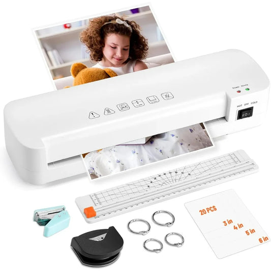 Laminator 6 in 1 13 inch A4 Thermal Laminating Machine, Give 15 Pcs Pouches and Paper Trimmer - World Bazaar Life