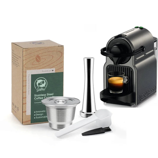 iCafilas Nespresso Stainless Steel Refillable Reusable Coffee Capsule Filter Tamper Coffee Pod For Nespresso Machine-World Bazaar Life