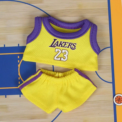 17cm Labubu Basketball Player Clothing Kawaii Mini Plush Doll Clothes Doll Cute Athlete Idol Doll Accessories Birthday Gifts