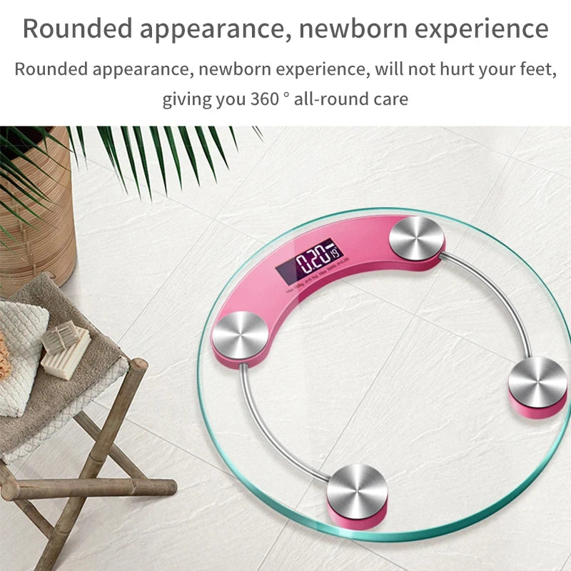 Round Transparent Digital Scale Body Weight Scale Floor Electronic Scales LCD Scales Body Weighing Scale For Bathroom-World Bazaar Life