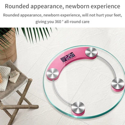 Round Transparent Digital Scale Body Weight Scale Floor Electronic Scales LCD Scales Body Weighing Scale For Bathroom-World Bazaar Life