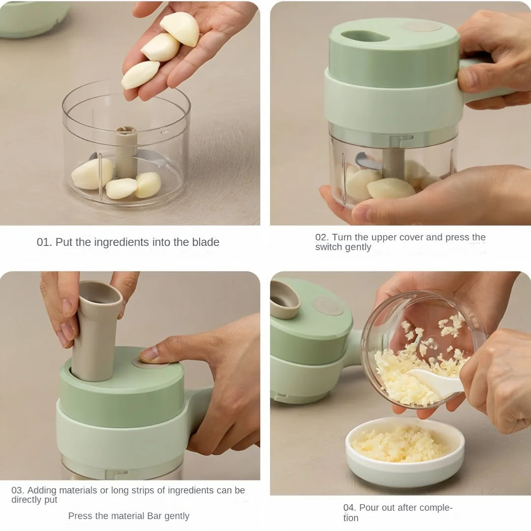 Electric Food Processor Wireless Charging Cutting Vegetables Minced Meat for Household Handheld Tool Complementary Food Machine