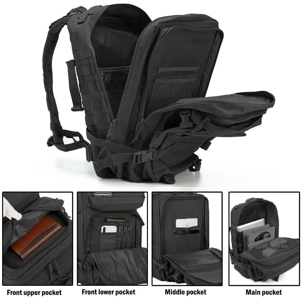 QT&QY 50L Man Tactical Backpacks Survival Traveling Bags Hking Outdoor 3P Assault Pack EDC Molle Pack For Trekking Hunting Bag - World Bazaar Life