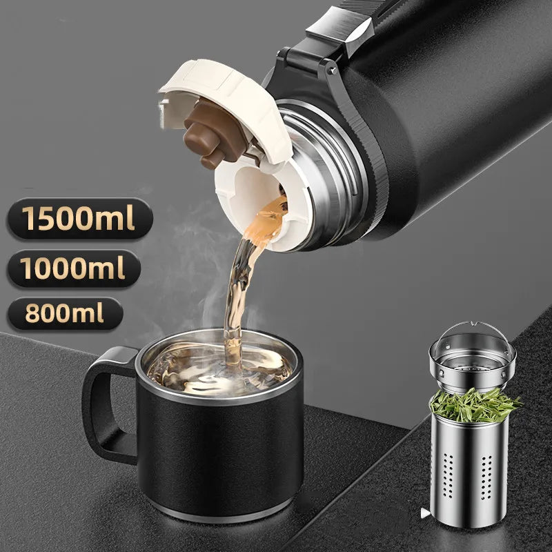 Double Wall Vacuum Flasks Stainless Steel Thermos Bottle for Tea and Coffee Large Capacity Insulated Water Bottle Thermos Cup-World Bazaar Life