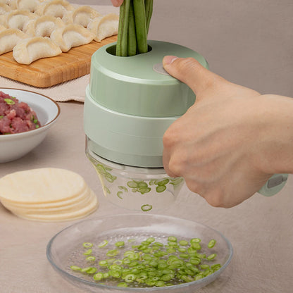 4 in 1 Handheld Electric Vegetable Cutter Set for Garlic Pepper Chili Onion Celery Ginger Meat with Brush Kitchen Tools