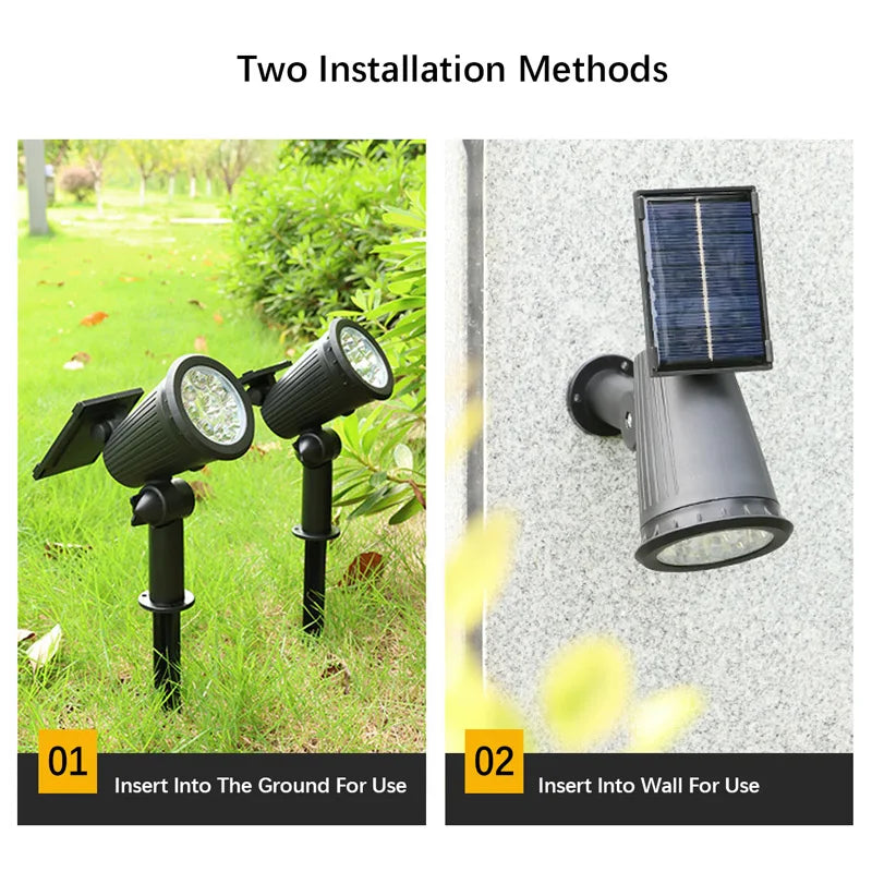 Solar LED Spotlight 9LED Outdoor Adjustable Landscape Light - World Bazaar Life