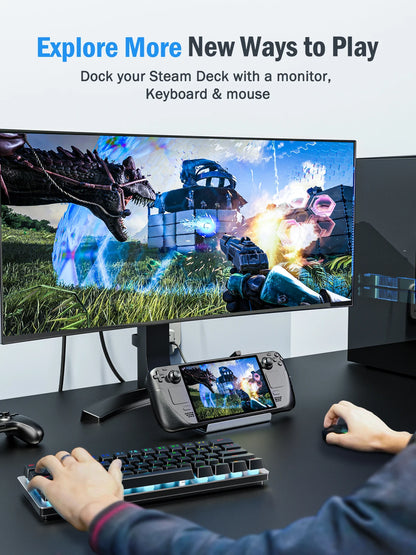 Lemorele Steam Deck Dock - Ultimate Console Hub with HDMI & Gigabit Ethernet