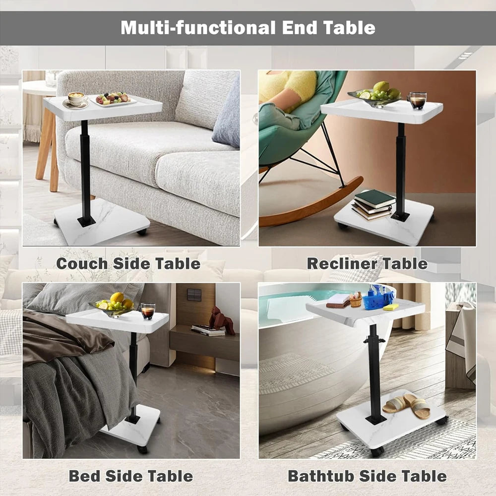 Adjustable Overbed Laptop Desk – Rolling Sofa Side Tray Table