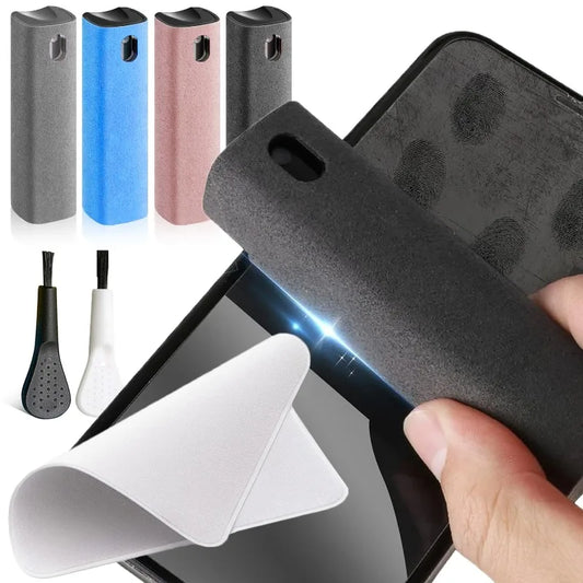 4in1 Microfiber Screen Cleaner Spray Bottle for Mobile Phone Ipad Computer Microfiber Polish Cloth Wipe Cleaning Glasses Wipes
